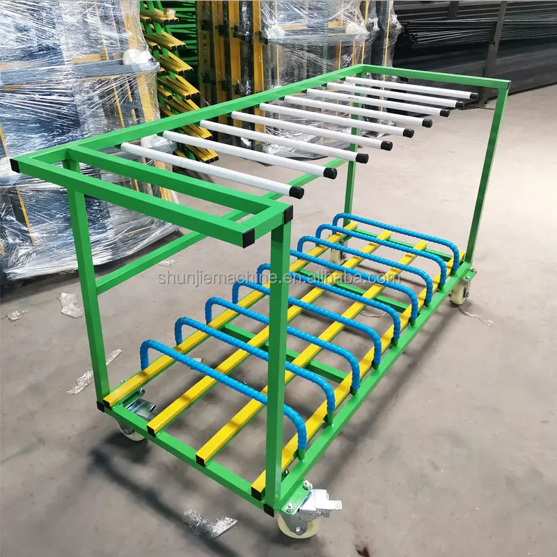 ขายส่งประตูและกรอบหน้าต่างรถเข็นขนส่งกระจกกลวงชั้นเก็บประตูชั้นวางขนส่งสําหรับคลังสินค้า