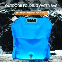 5/10L Portable Camping Water Bag Foldable Large Water Container Outdoor 10 Liter Water Pouches Collapsible Water Storage Bucket