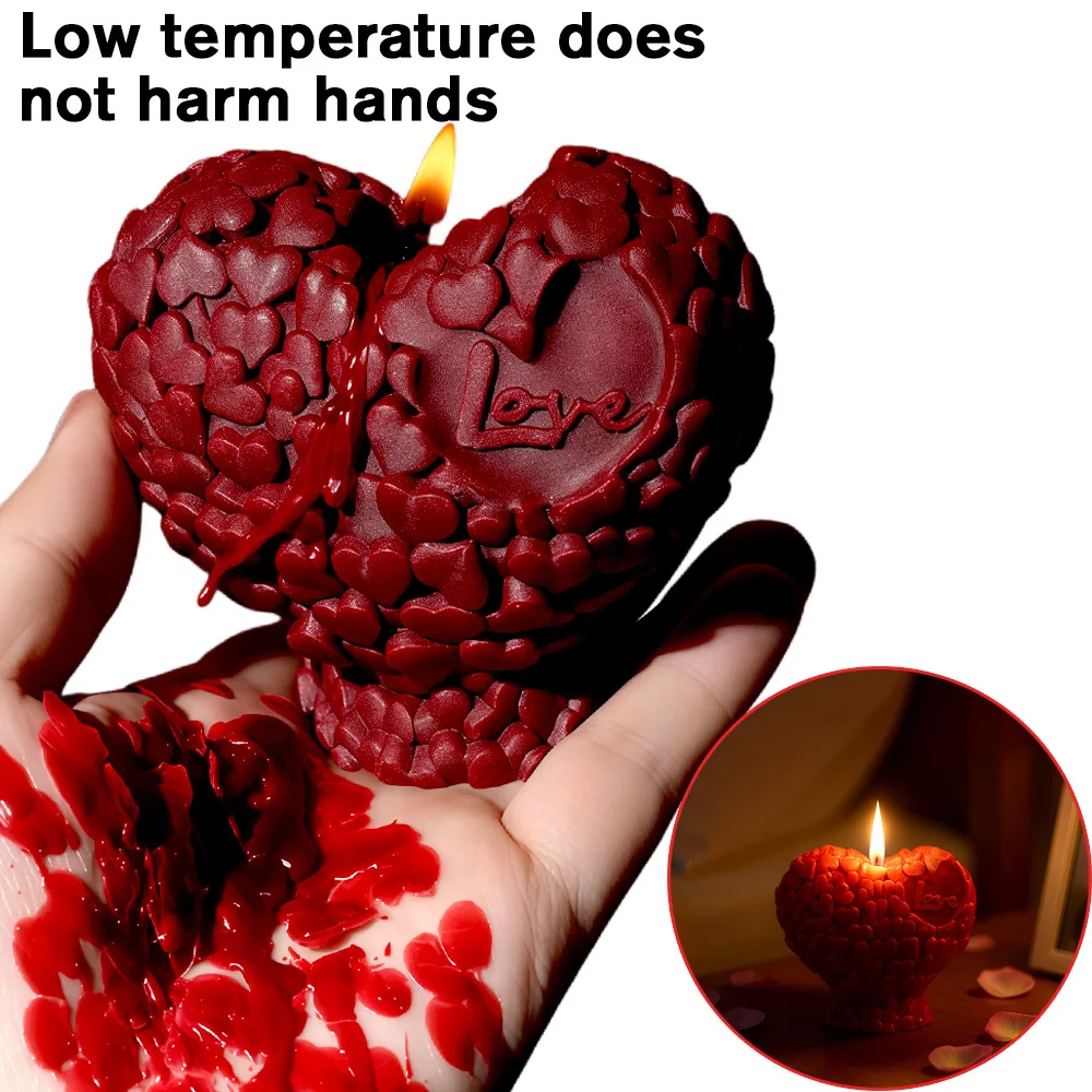 

Low Temperature Candle Wax Heart-shaped Aromatherapy Candles Romantic Scented Candles for Couples,Valentine's Day Creative Gift