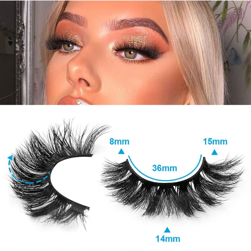 4 paar 8D Faux Nertsen Wimpers Faux Nertsen Pluizige Lash Gevleugelde Einde Oog Langwerpige Nep Wimpers Dikke Zachte Krullend Wimpers Make-up