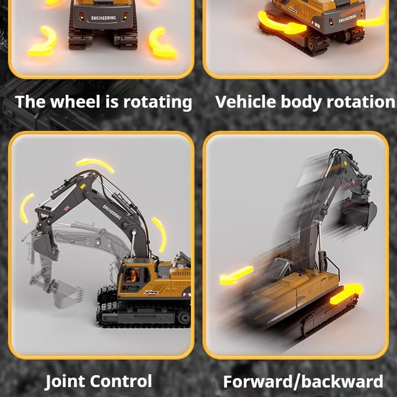Excavadora Rc de pequeña proporción, camión sobre orugas 3 en 1, excavadora de aleación, coche controlado por Radio, modelo de ingeniería, regalos para el Día de los niños