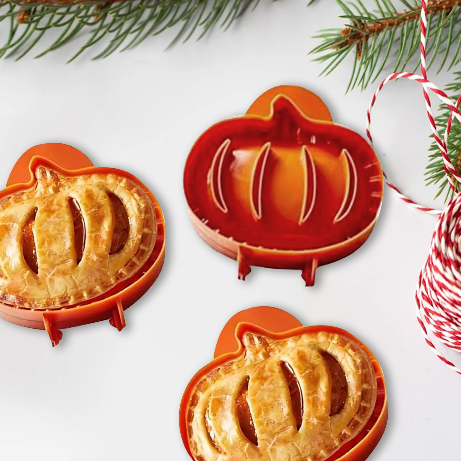 Holiday Mini Pie Mould Multi-Purpose Hand Pie Press Mould Maker Reusable Fall Dough Press Tool Set for Christmas Cookie Cutters view 3