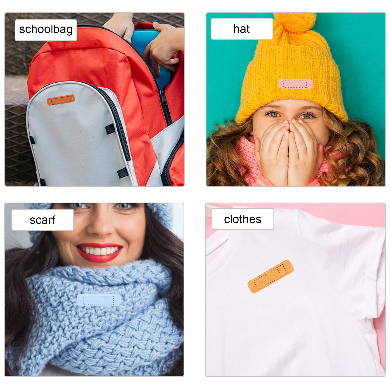 

60Pcs Colorful Labels Soft Embossed Letter Tags for Garments Shoes Jackets DIY Craft Projects Sewing Knitting