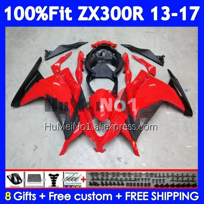 

Body For KAWASAKI NINJA ZX-300 ZX 300 R 300R Factory red 13 14 15 16 17 233No.2 ZX300R ZX300 2013 2014 2015 2016 2017 Fairing
