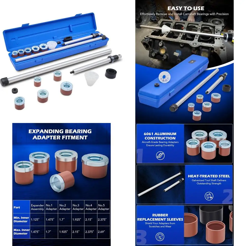 

Набор инструментов для снятия и установки кулачковых подшипников Orion Motor Tech | Полный набор инструментов для подшипников распределительного вала с диагональю от 1-1/8 до 2-2/3 дюйма