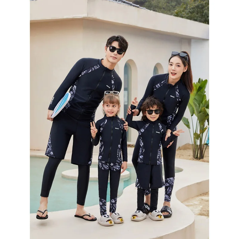 Women's/Men's Long Sleeve Sun Protection Rash Guards Wetsuit 3-5 Piece Swimsuit Set Full Body Swimsuit Bathing Suits Tankini