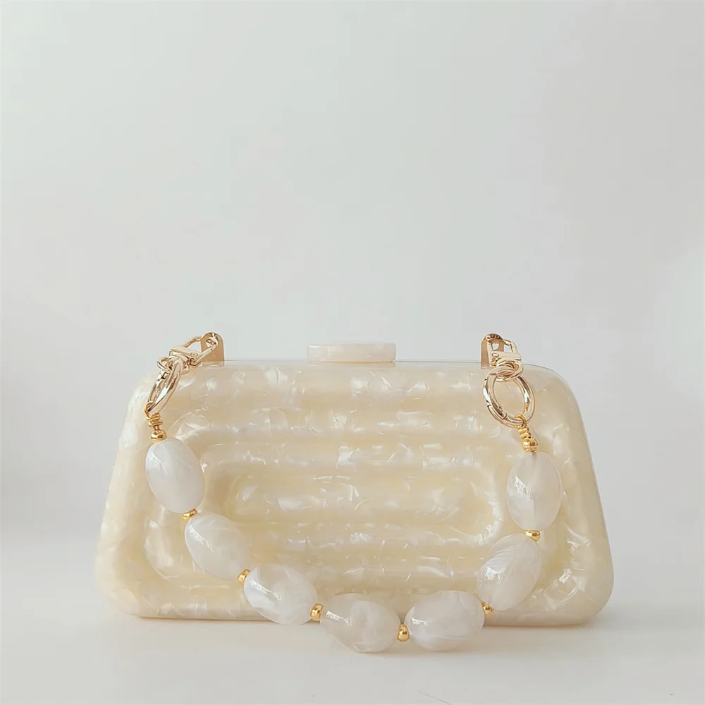 

Бежевый мраморный цветок ручной работы, акриловая сумка-коробка, новая вогнутая мини-сумочка, клатч для банкетной вечеринки, вечерняя сумка через плечо для невесты