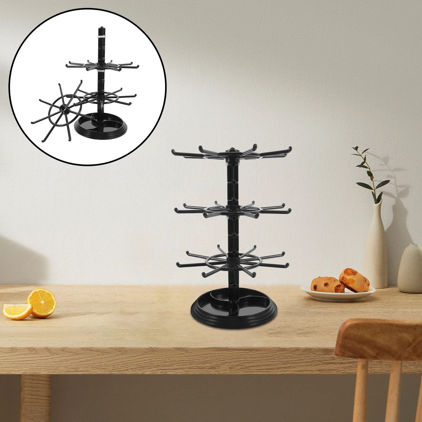 Rotating Jewelry Display Stand 3 Tier Necklace Holder Tree Organizer for Bracelets Necklaces Earrings Rings Watches Keychain