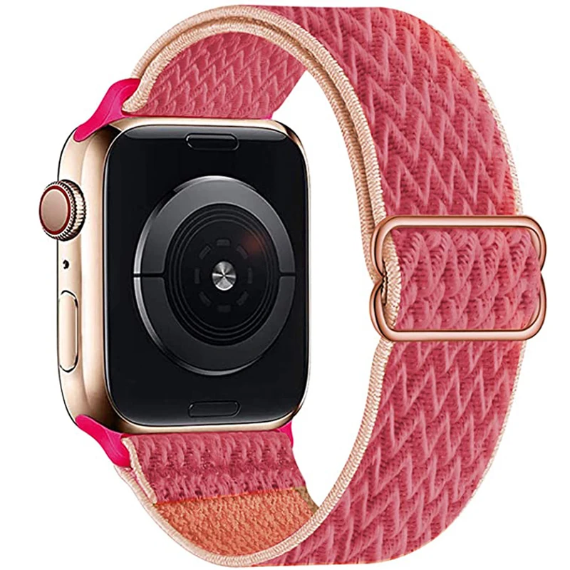 

Нейлоновый ремешок Scrunchie для Apple Watch, ремешок 44 мм, 40 мм, 42 мм, 38 мм, регулируемая эластичная петля Solo, эластичная петля iWatch Series SE 6 5 4 7