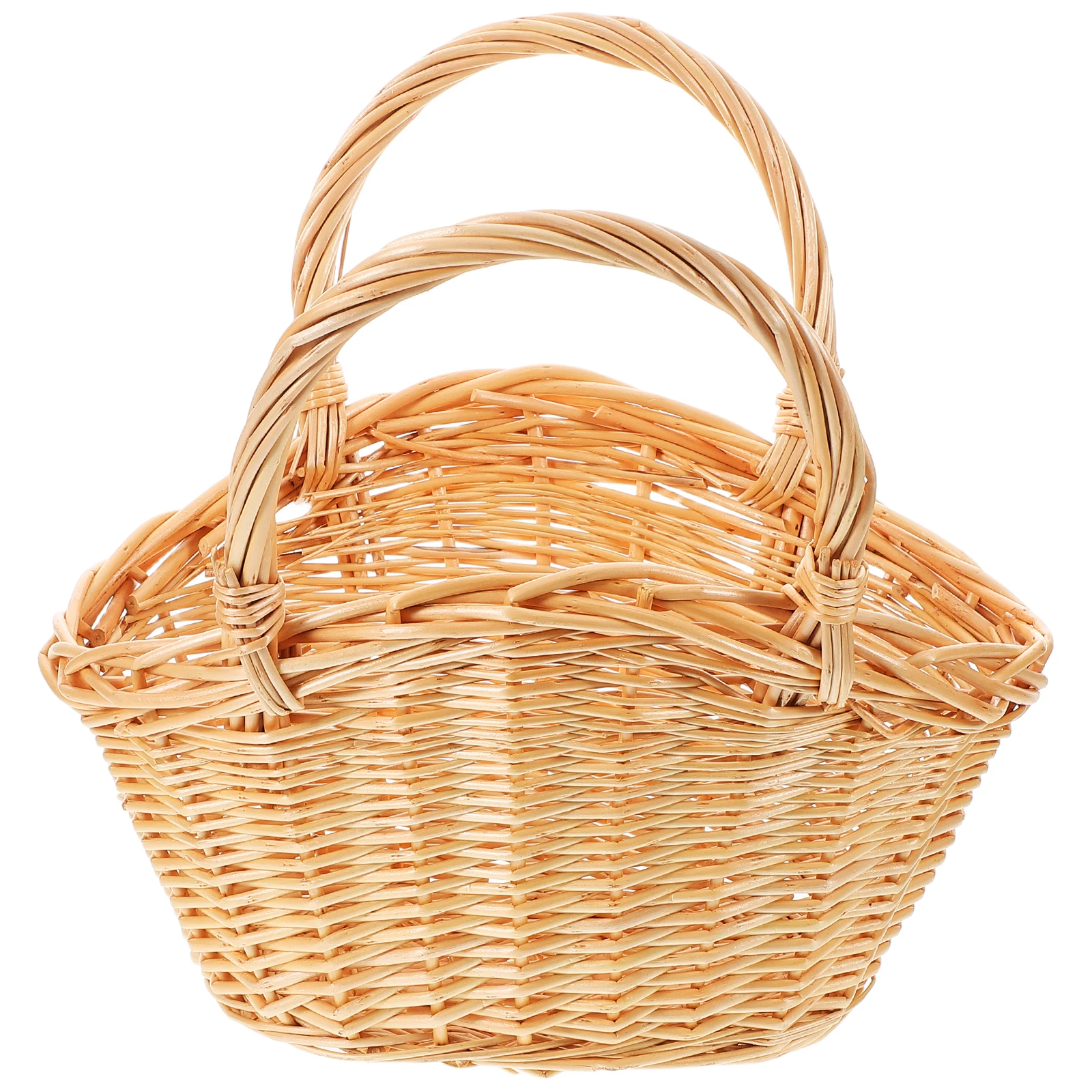 

Portable Vegetable Basket for Kitchen Storage Large Capacity Rattan Wicker Baskets Picnic Fruit Harvesting Pantry Snack