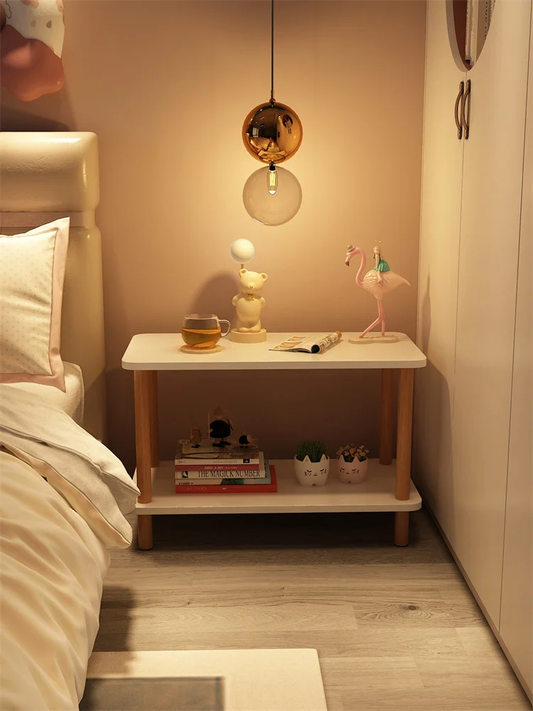 

Bedside table storage rack, small coffee table, small solid wood storage cabinet, small cabinet, storage cabinet