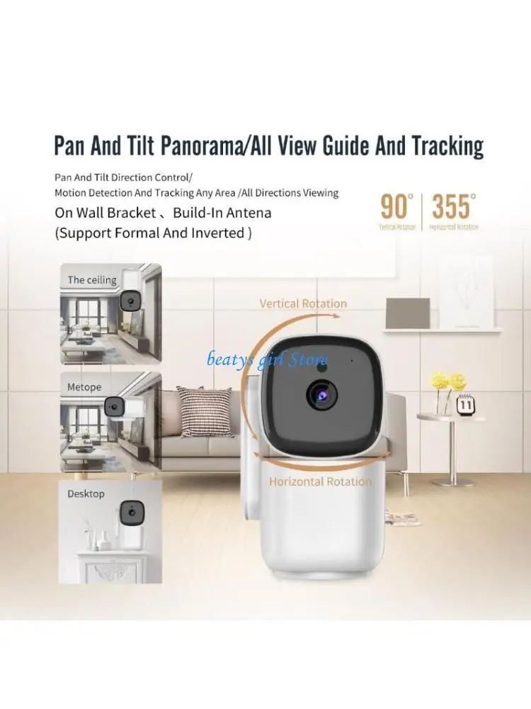 

C7AB Panoramic 1080P WiFi Security Camera With Motion Detection and Night Viewing
