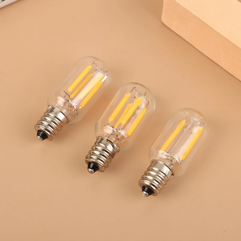 ヴィンテージ LED 電球 T20 1 ワット 2 ワットウォームホワイト 2200 K E12 E14 110 V 220 V 調光可能な電球ガラス冷蔵庫チューブ電球