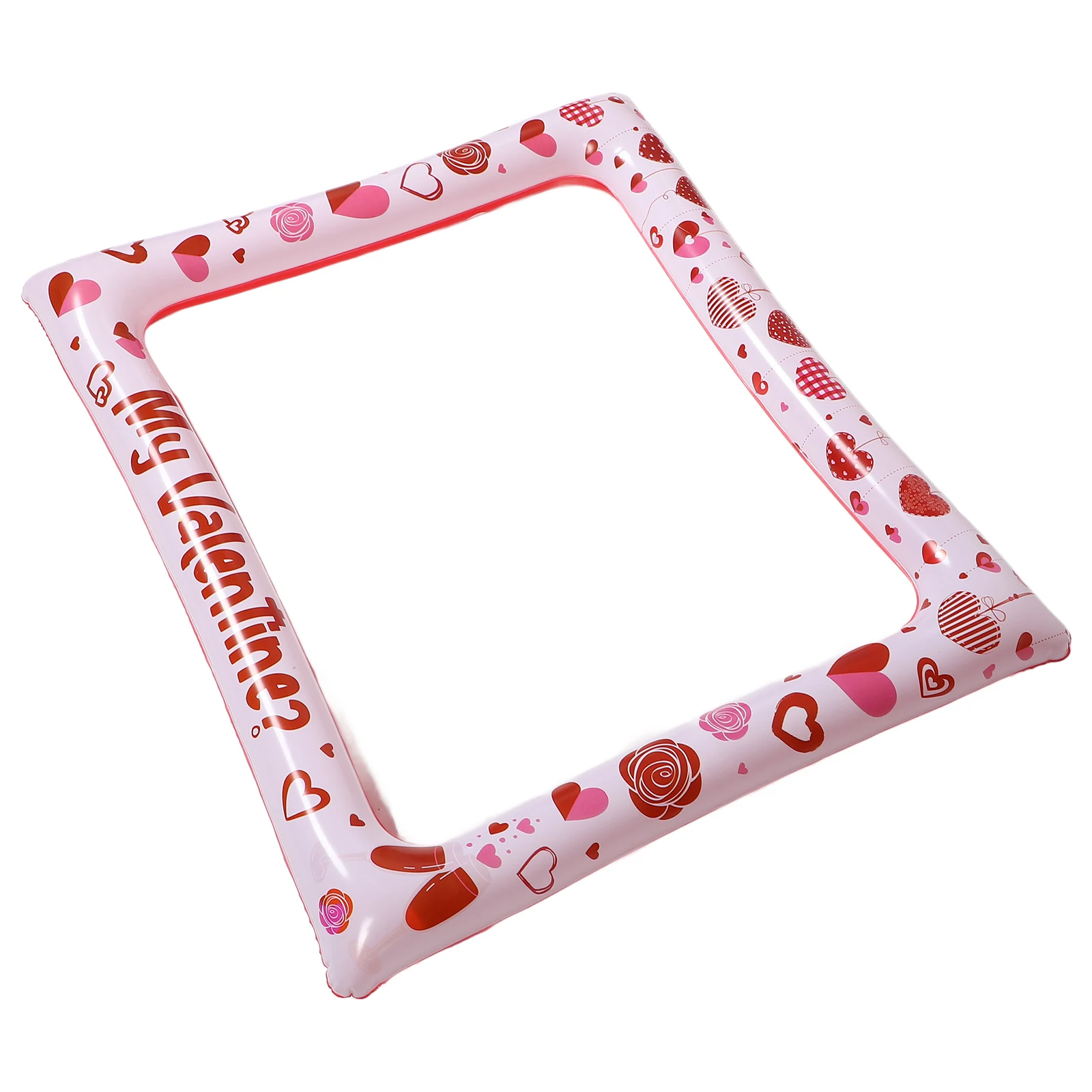 Inflatable Heart Photo Frame Party Booth Prop Double Sided Valentines Day Selfie Props Plastic Easy Setup for Events
