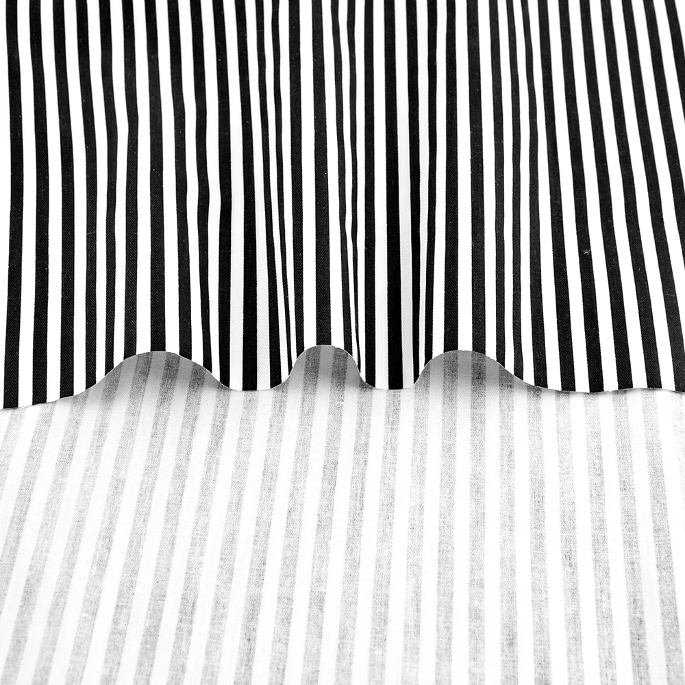 Quality Fabric 100%cotton Quilting DIY Sewing Toys 4.5mm White and Black Stripes for Cushion Bed Sheet Patchwork Textile