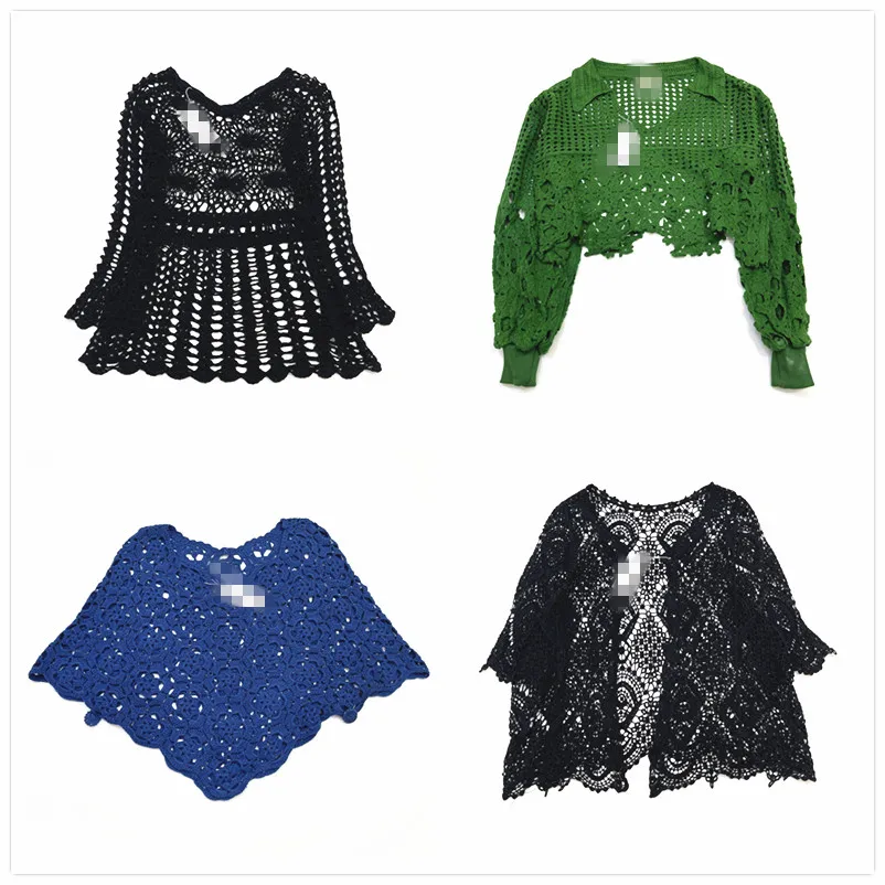 

Hanrted винтажный вязаный двухслойный ажурный однотонный роскошный свитер из смешанного волокна для женщин, лето 2024, другой материал