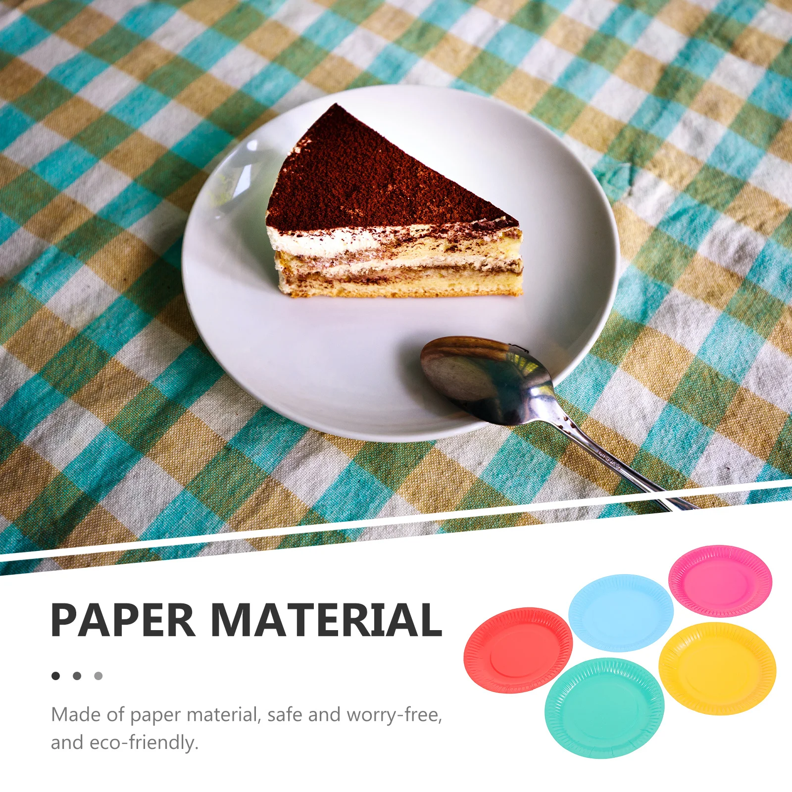 

100pcs Colorful Paper Cake Plates Disposable Party Supplies for Birthday Celebration Decorations Random Assorted Colors