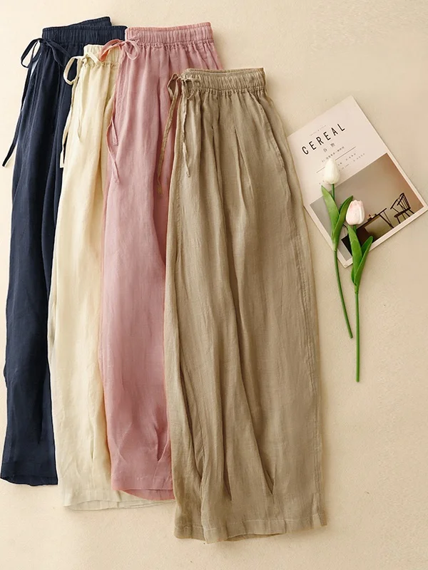 

Художественные свободные брюки-фонарики, легкие плиссированные повседневные брюки с манжетами, утягивающие девять предметов, женские брюки больших размеров