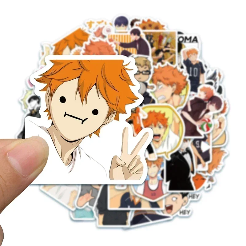 Cute Cartoon Haikyuu!! Stickers Anime DIY Skateboard Laptop Phone Cool Tobio Kageyama Hinata Shoyo Sticker Kids Toys