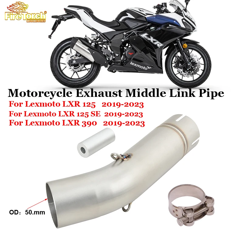 

Slip On For Lexmoto LXR 125 SE 380 2019 - 2023 Years Motorcycle Exhaust Systems Middle Link Pipe Connection 51MM Muffler Tube