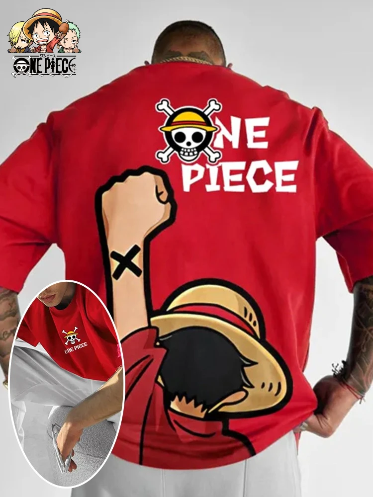 

Футболка One Piece с принтом Луффи и Зоро, летняя, оверсайз, в стиле Y2K, повседневная, с коротким рукавом, уличная одежда в стиле Харадзюку