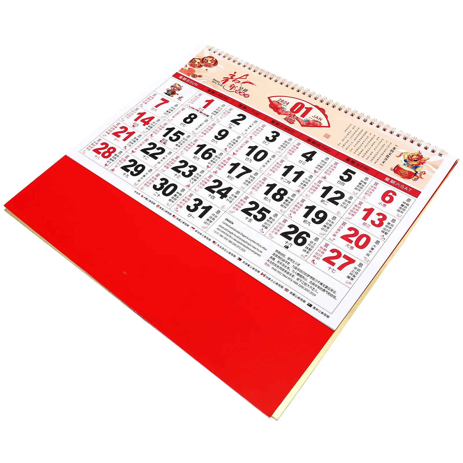 

Beautiful Dragon Creative Calendar Chinese New Year Desk Hanging Calendars of Wall Lunar