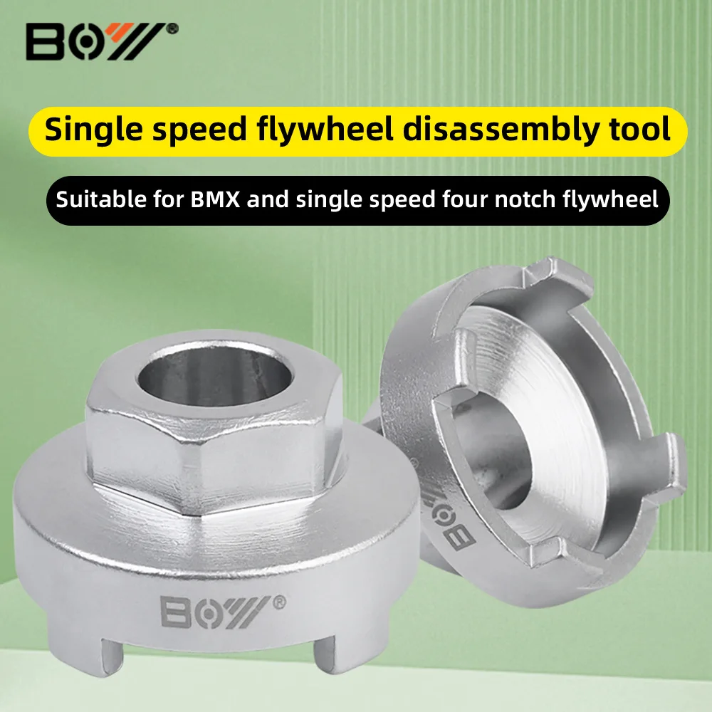 Bicycle flywheel Lockring Tool 4-Prong Socket Wrench for 16T 17T 18T Single-Speed BMX & Fixie Bike Removal and Installation