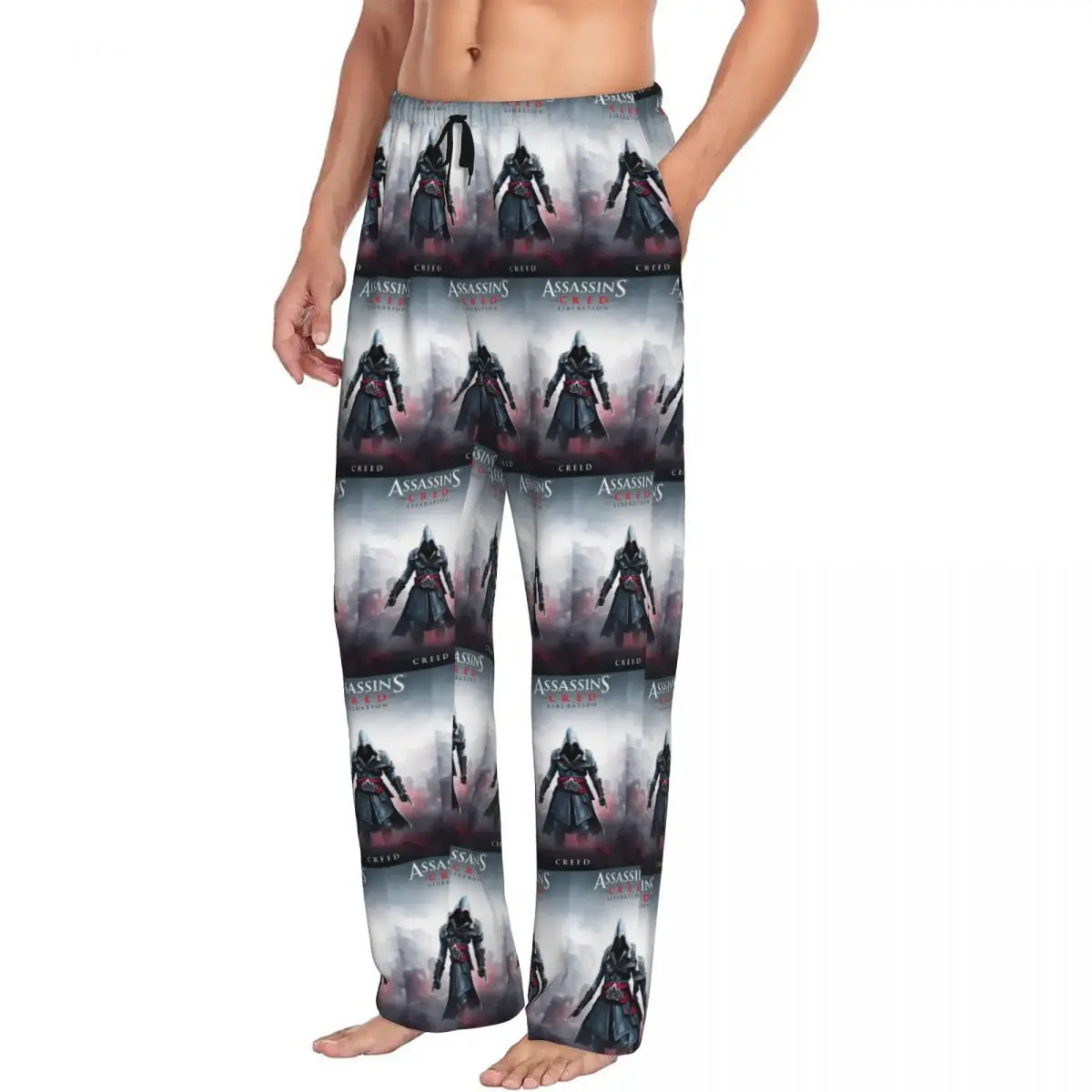 

Custom Assassins Creed RGB Action Adventure Gaming Men Pajama Pants Lounge Sleep Sleepwear Bottoms with Pockets