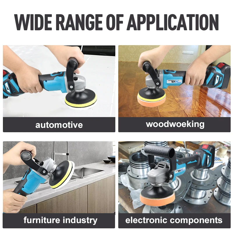 6 Speeds Adjustment Cordless Brushless Polisher M14 125mm Car Waxing Electric Polishing Machine For 18V Makita Battery