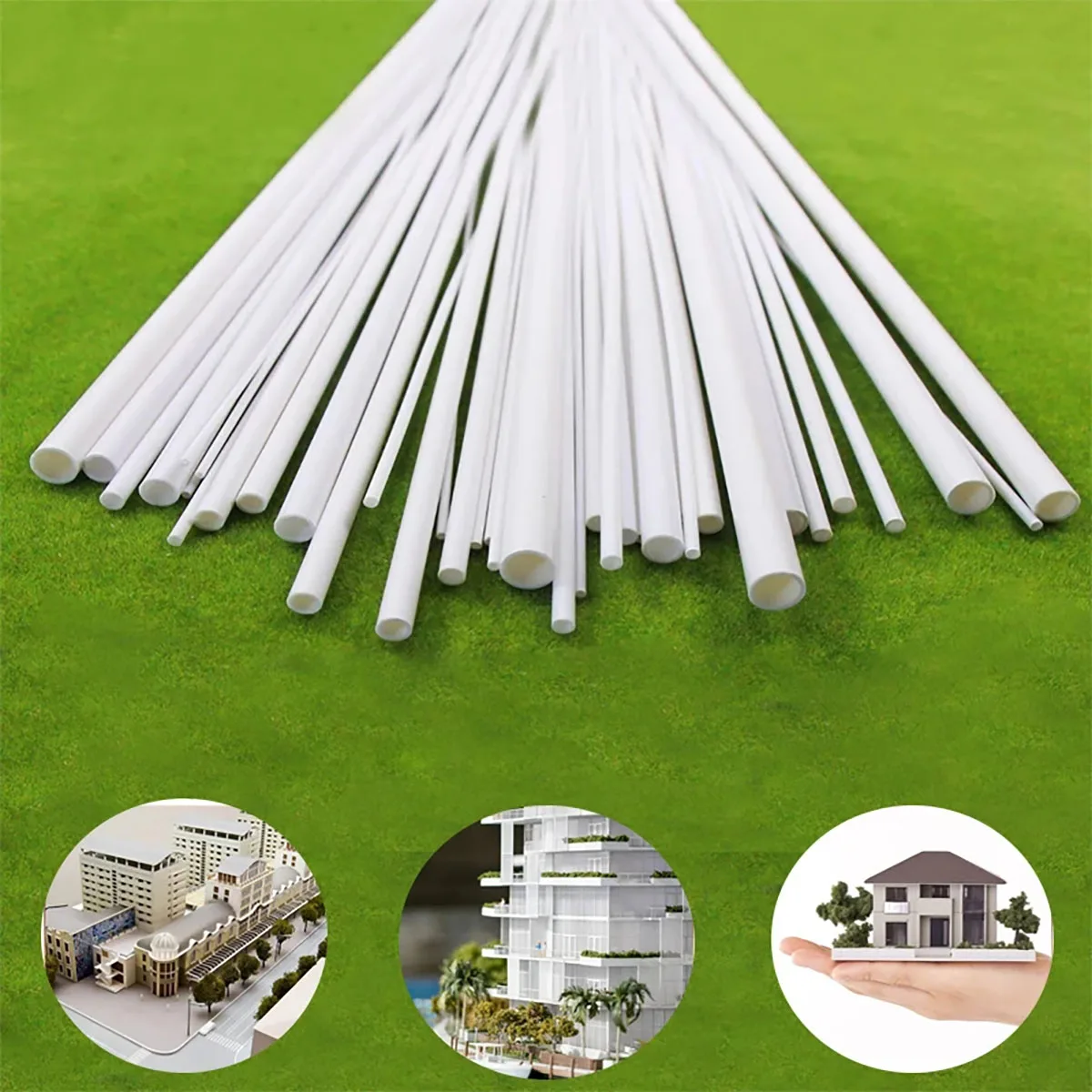 Imagem -05 - Tubulação Oca Plástica Redonda do Tubo Abs Branco Material Handmade Faça Você Mesmo da Tabela da Areia od mm mm mm mm mm mm 10 mm Comprimento 500 mm 10 Peças 20 Peças