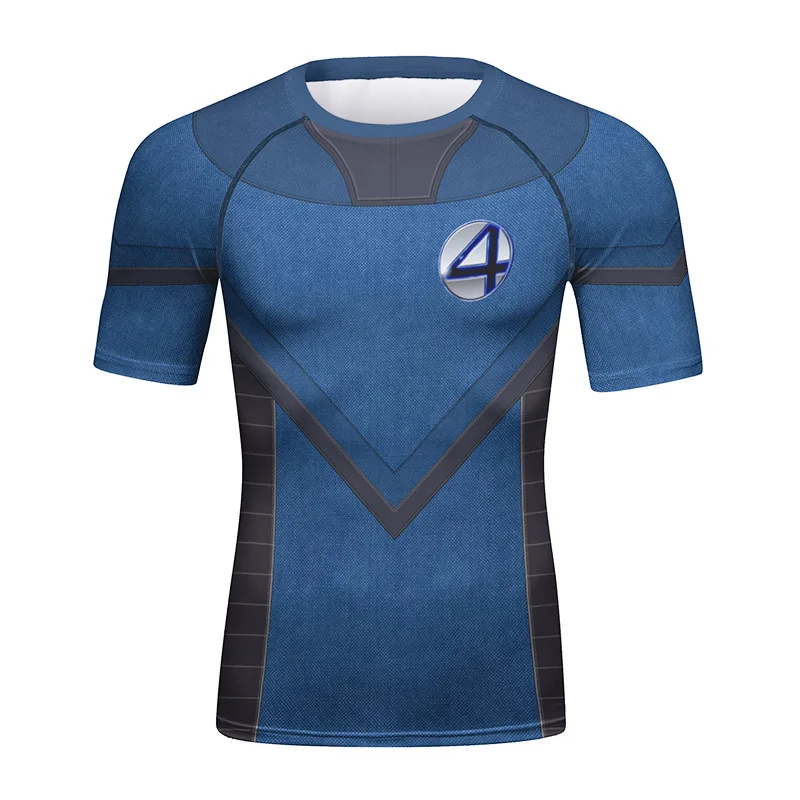 Fantastic Four Long Sleeve T Shirt Shorts Breathable Running Clothing Outdoor Casual Top Pants Sports Fitness Clothes for Men