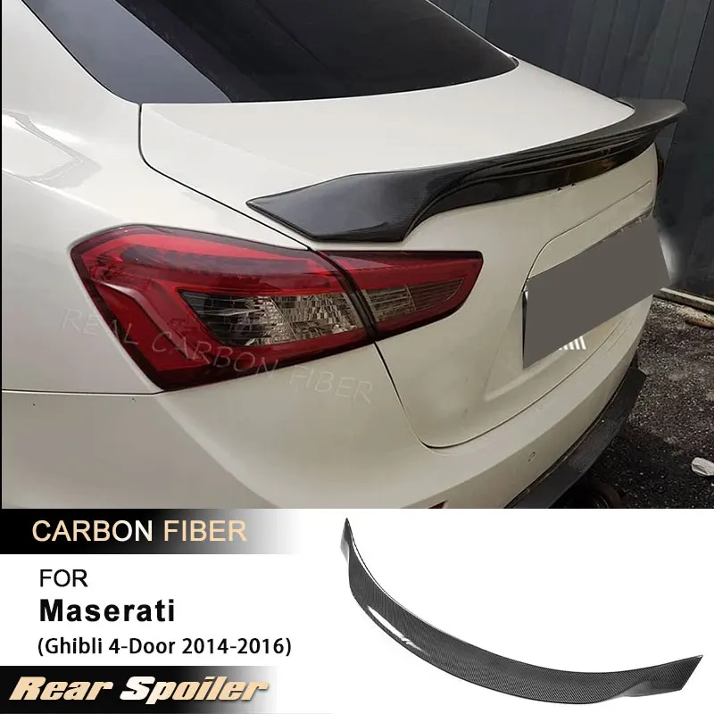 

Car Rear Trunk Spoiler Wings for Maserati Ghibli 4-Door 2014-2016 Racing Rear Spoiler Boot Wing Lip Body Kit Carbon Fiber