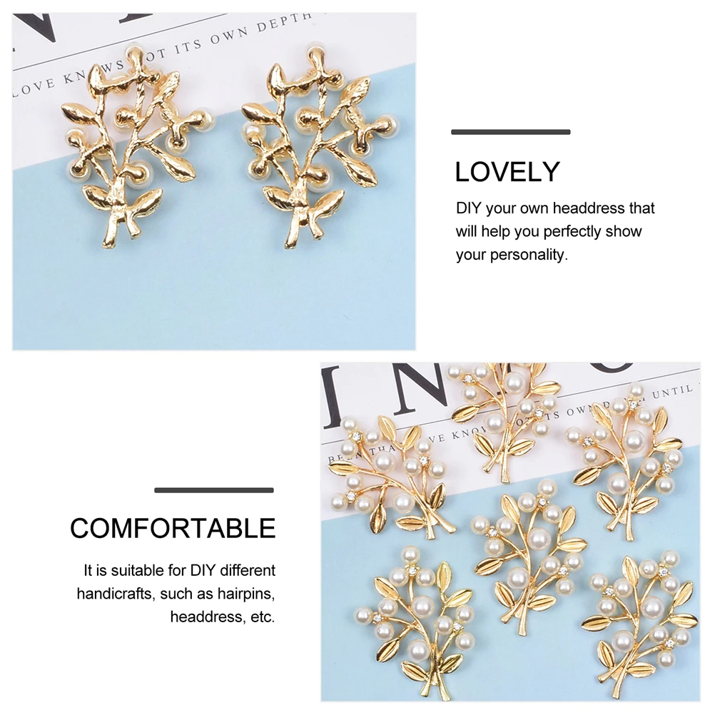 

10pcs Diy Hairpin Charms Retro Alloy Leaf Shaped Jewelry Accessories Hair Stick Making Supplies Wedding Bridal Headdress