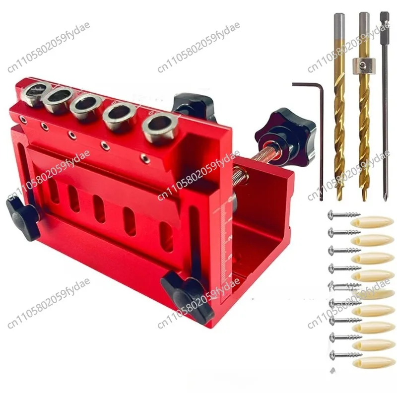 New Woodworking Puncher, Adjustable Oblique Hole Positioner, Wood Plate Punching Cabinet Plate Aluminum Alloy