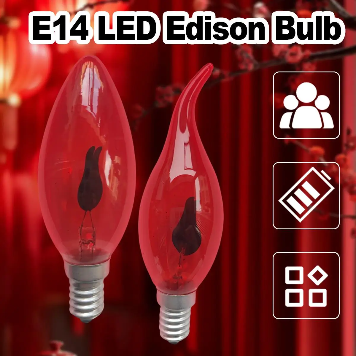 

3W E14 220V Led Flame Effect Bulb Candle Fire Bulbs Light Effects Home Lighting Decorative Edison Retro Ampoules Lights Vintage