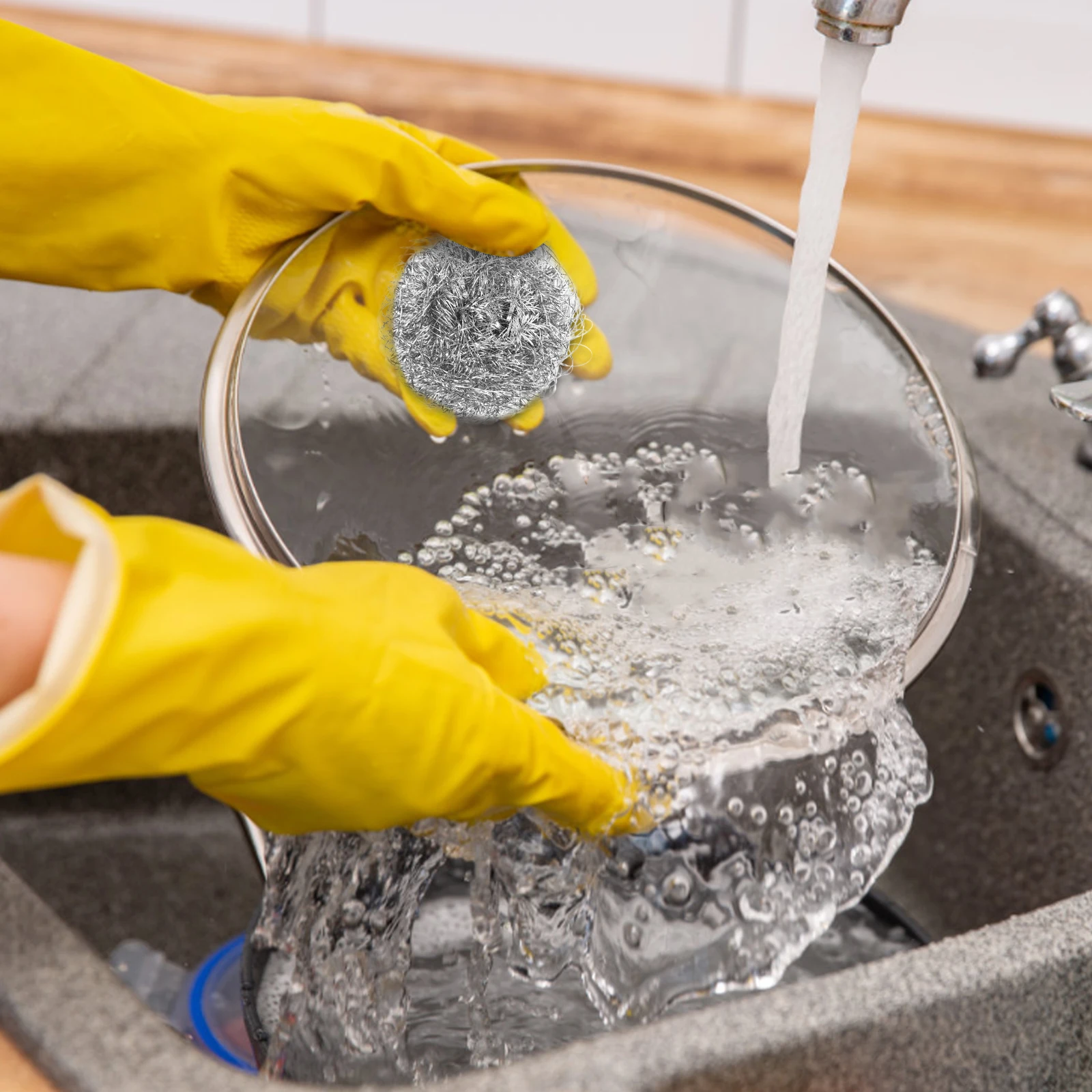 

1pcs Stainless Steel Cleaning Ball Kitchen Heavy Duty Dish Scrubber Non-Slip Easy Clean Kitchenware Tool Stainless Steel