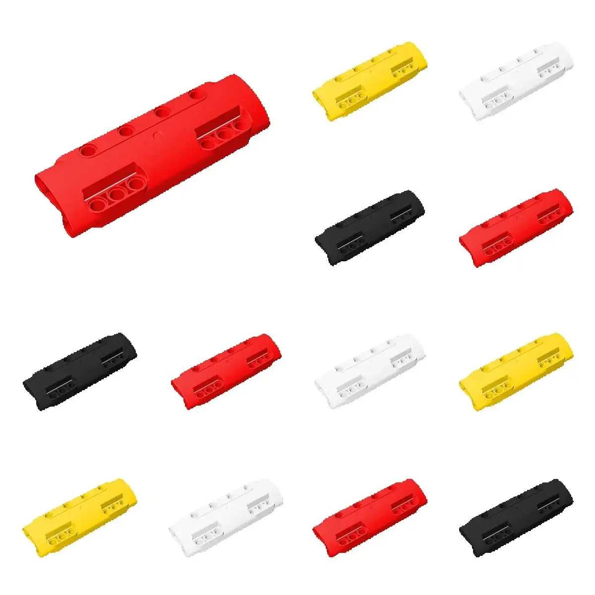

50pcs 11954 Panel Curved 11 x 3 10 Pin Holes Brick Toy For Technical MOC Buildings Blocks Compatible High-Tech