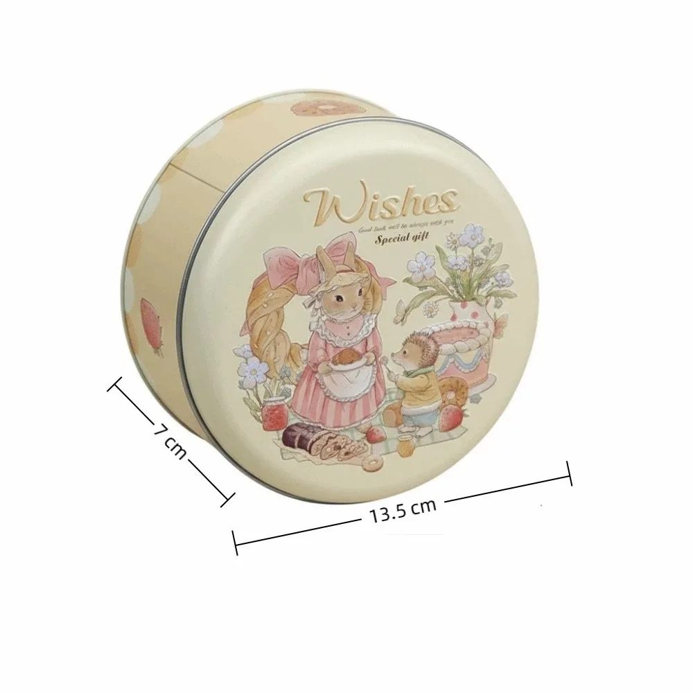 Round Candy Storage Box 3D Relief Cartoon Pattern Gift Packaging Box Large Capacity Tinplate Jewelry Storage Case Festivals view 6