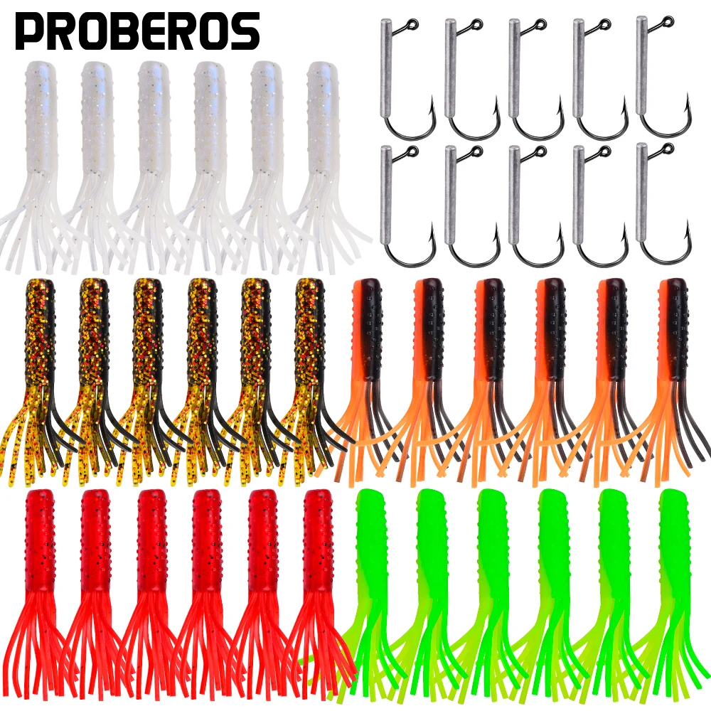 

Proberos 40Pcs/Box Proberos - Style Soft Fishing Lures – Multi - Color Grub Baits & Hooks
