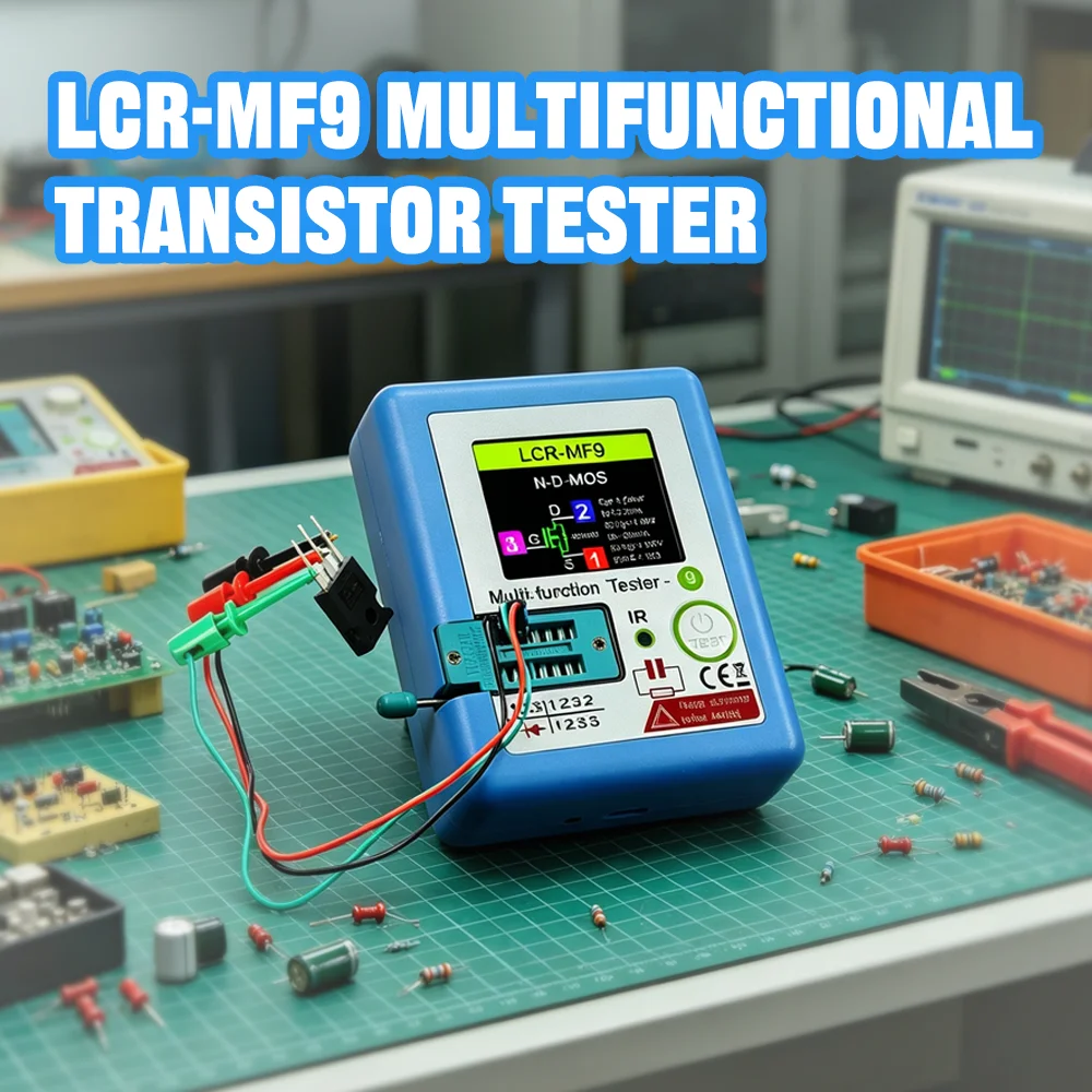 

Цветной транзисторный тестер LCR-MF9 с TFT-дисплеем и подсветкой, многофункциональный измеритель LCR ESR для диодов, триодов, конденсаторов, резисторов