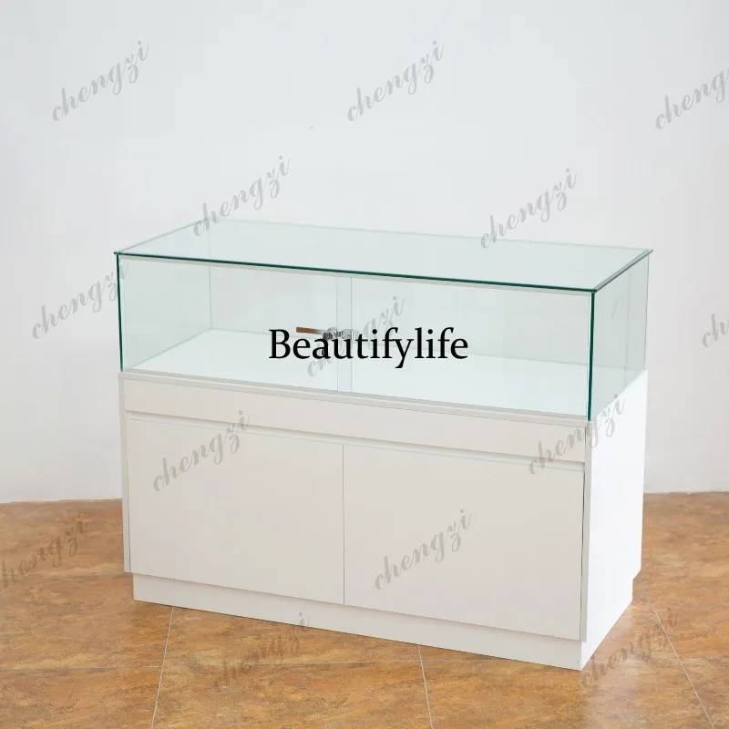 Jewelry Display Glass Cabinet Cultural Relics Antique Showcase Mobile Phone Showcase