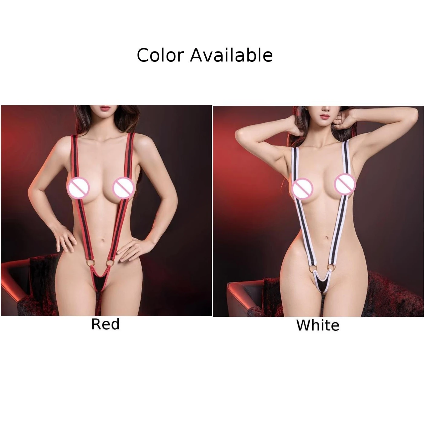 Women Sexy Bandage Hollow Out Bodysuit Open Breast Exposed Buttocks Jumpsuit Deep V Neck Thong Leotard Erotic Lingerie Swimsuit