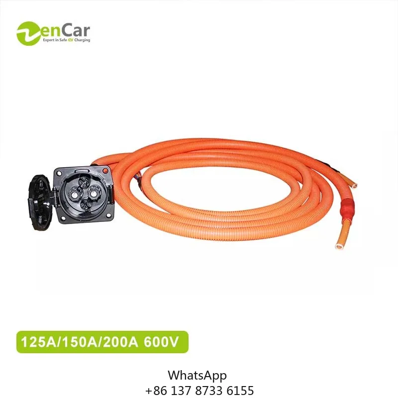 

New Duosida CHAdeMO 200A 150A 125A DC EV Charging Inlet With 0.5m Cable Car Side