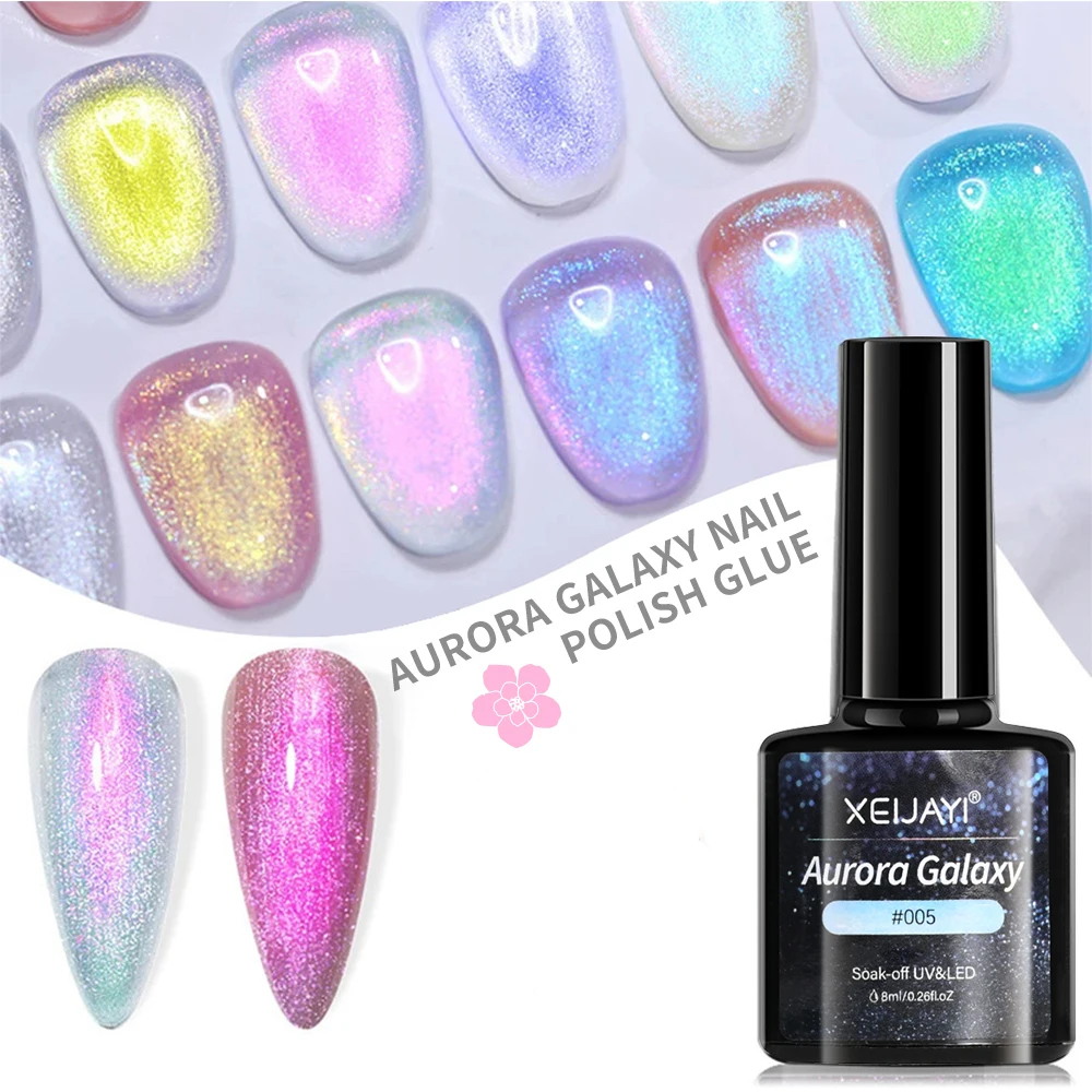 7ML Aurora Top Coat Sparking Gel smalto per unghie Semi permanente Soak Off funzione Gel UV Top Coat Nail Art vernice per Manicure