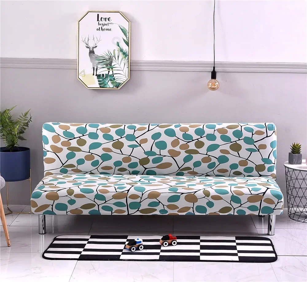 All-inclusive Sofa Cover Tight Wrap Elastic Protector Slipcover Covers Without Armrest Printed Sofa Bed Couch Covers Copridivano