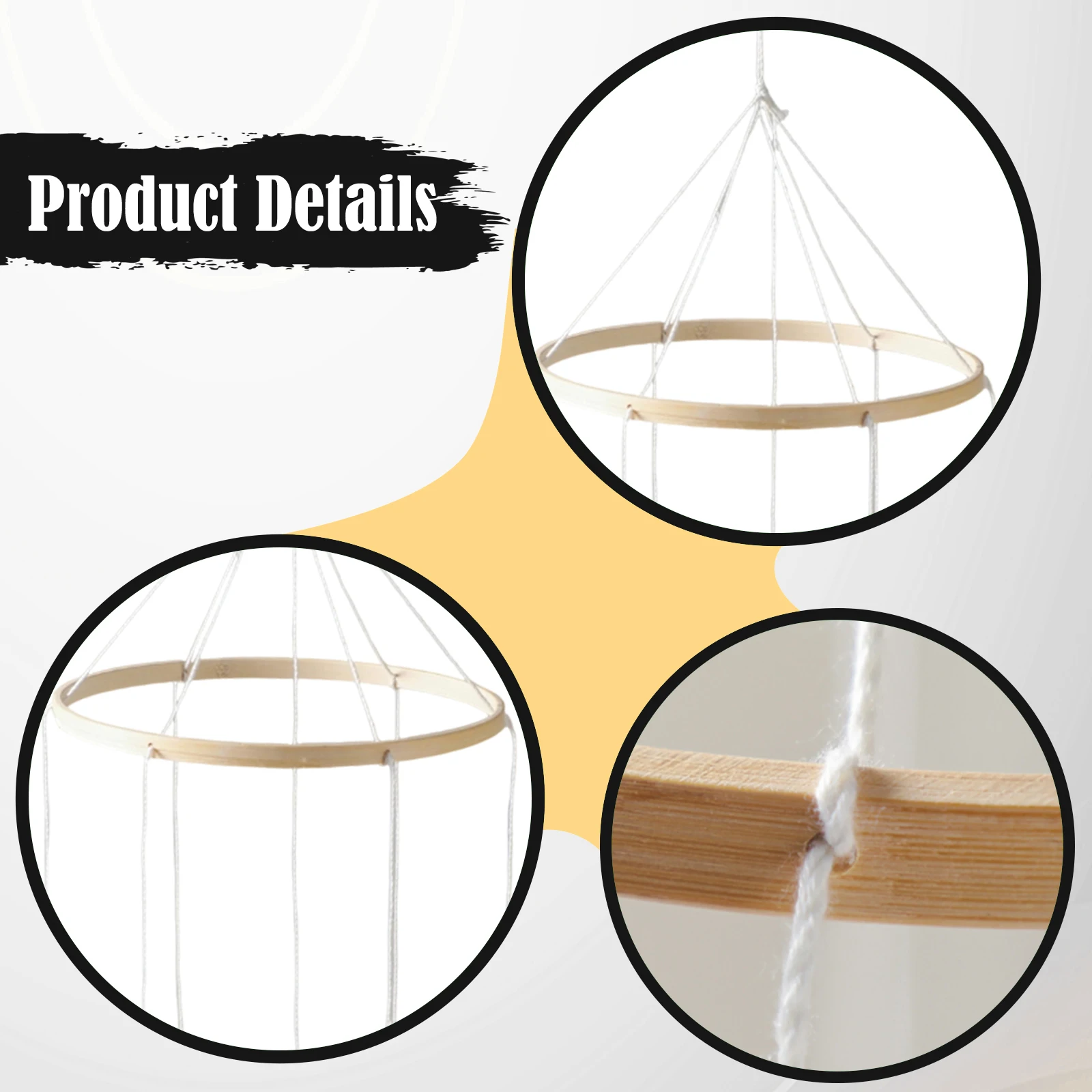 Bamboo Mobile Frame Hanging Crib Bell Stand Baby Room Decoration for DIY Plush Toys and Ornaments - view 5