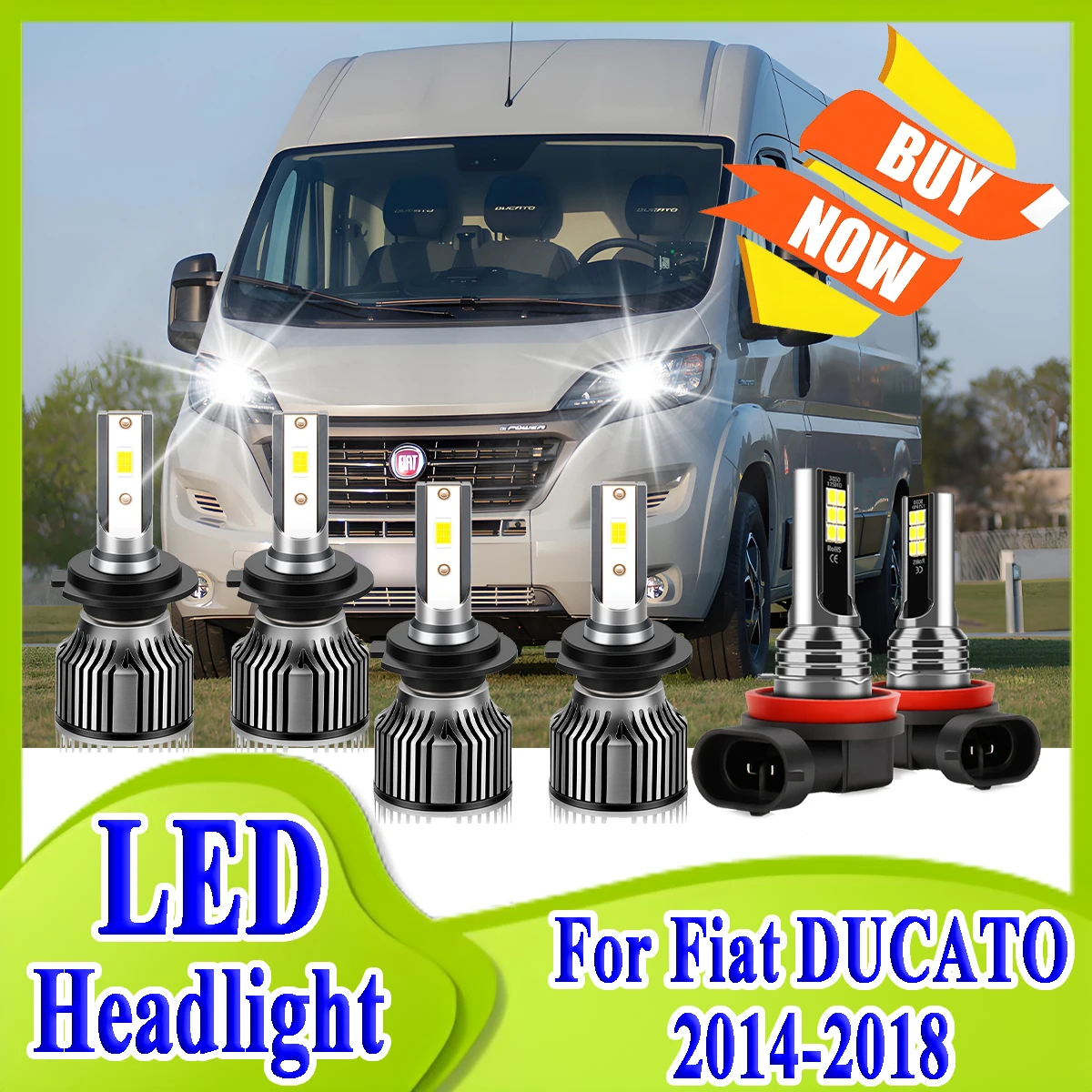 

360W High Power LED Headlight 60000LM Super Bright Car Lights 12V 6000K Fog Lamps For Fiat DUCATO 2014 2015 2016 2017 2018