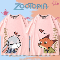 Summer Baby Boy Disney Zootopia Printed Clothes Kid Girls Judy Hopps Nick Wilde Short Sleeve T-shirts Children Cotton Top Outfit