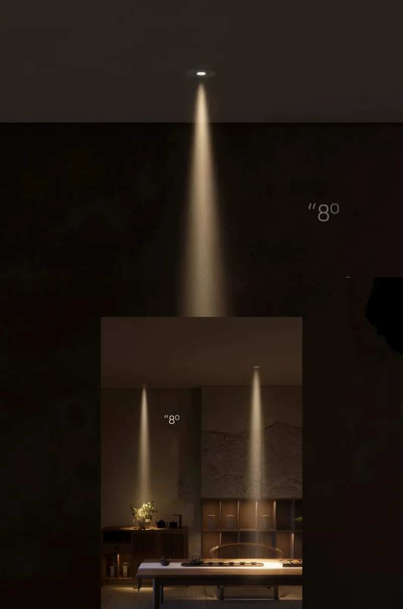 Focos Led ultrafinos, foco de ángulo de haz pequeño, foco de techo integrado de 3/8/15 grados para imagen del hogar, Mus