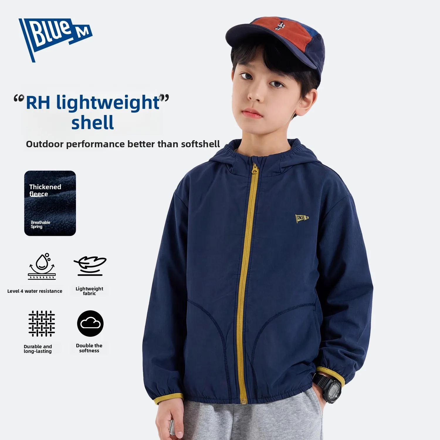 Bluem Boys' Outdoor Jacket Lightweight  Waterproof Windproof Long Sleeve Autumn Clothes for Kids A-Class Comfortable Pol...